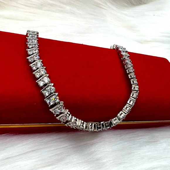 Boutique Jewelry - 🖤New White Gold Finish Double Row Tennis Bracelet🖤